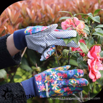 SRSAFETY 100% printed cotton working garden line gardening gloves